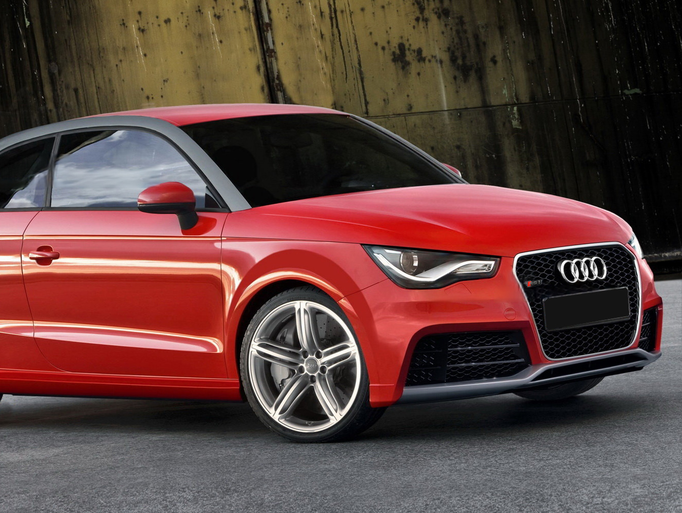 Audi A1 LIFT 2015-2018 Front Grill, Honeycomb Grill, RS1 Chrome Quattro Style